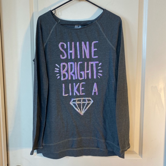 SO Tops - SO Authentic American Heritage Grey&Purple “Shine Bright Like A Diamond “, 201/2